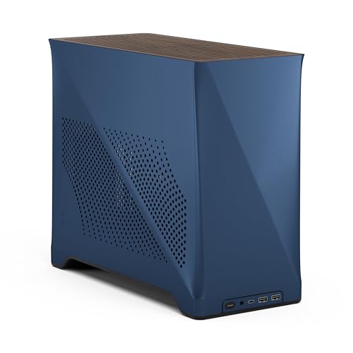 Fractal Design Era 2 Midnight Blue ITX PC-Gehäuse - Aluminium, Walnussholz, Bis 240mm Radiatoren, Zwei Aspect 12 PWM Lüfter für Hervorragenden Airflow von Fractal Design