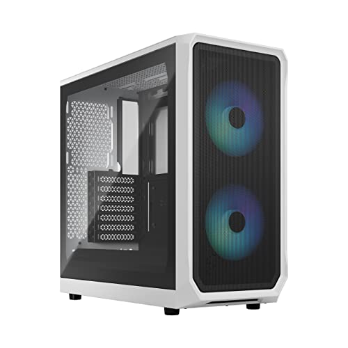 Fractal Design Focus 2 RGB White -Tempered Glass Clear Tint - Mesh Front – Two 140 mm RGB Aspect Fans Included - ATX Gaming Case Fractal Design Focus 2 RGB White -Tempered Glass Clear Tint - Mesh Front – Two 140 mm RGB Aspect Fans Included - ATX Gaming Case von Fractal Design