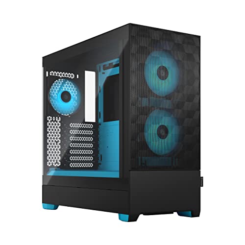 Fractal Design Pop Air RGB Cyan Core - Tempered Glass Clear Tint - Honeycomb Mesh Front – TG Side Panel - Three 120 mm Aspect 12 RGB Fans Included – ATX High Airflow Mid Tower PC Gaming Case Fractal Design Pop Air RGB Cyan Core - Tempered Glass Clear Tint - Honeycomb Mesh Front – TG Side Panel - Three 120 mm Aspect 12 RGB Fans Included – ATX High Airflow Mid Tower PC Gaming Case von Fractal Design