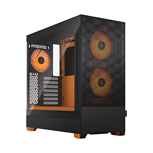Fractal Design Pop Air RGB Orange Core - Tempered Glass Clear Tint - Honeycomb Mesh Front – TG Side Panel - Three 120 mm Aspect 12 RGB Fans Included – ATX High Airflow Mid Tower PC Gaming Case Fractal Design Pop Air RGB Orange Core - Tempered Glass Clear Tint - Honeycomb Mesh Front – TG Side Panel - Three 120 mm Aspect 12 RGB Fans Included – ATX High Airflow Mid Tower PC Gaming Case von Fractal Design