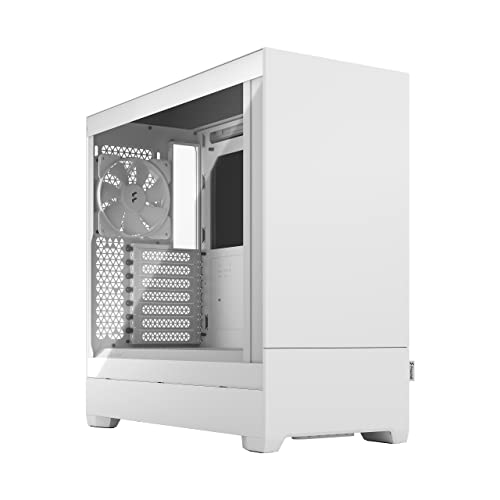 Fractal Design Pop Silent White - Tempered Glass Clear Tint - Bitumen Panel and Sound-dampening Foam – TG Side Panel - Three 120 mm Aspect 12 Fans Included - ATX Silent Mid Tower PC Case von Fractal Design