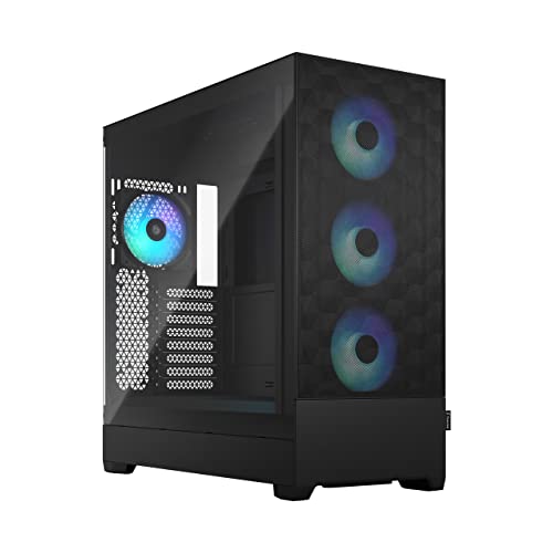 Fractal Design Pop XL Air RGB Black - Tempered Glass Clear Tint - Honeycomb Mesh Front – TG Side Panel - Four 120 mm Aspect 12 RGB Fans Included – E-ATX High Airflow Full Tower PC Gaming Case von Fractal Design