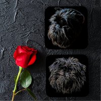 Affenpinscher Untersetzer, 2-Er Set, Mit Atemberaubendem Fraktal Kunst Design von FractalArtworks