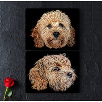 Aprikosenfarbene Cavapoo Metallwandtafel Mit Atemberaubendem Fraktalkunst-Design, Perfektes Geschenk Für Cavapoo-Besitzer von FractalArtworks