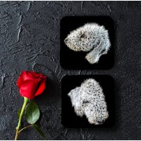 Bedlington Terrier Untersetzer | 2Er Set Mit Atemberaubendem Fractal Art Design von FractalArtworks