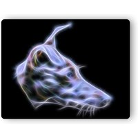 Blauer Whippet Metall Wandteller Mit Atemberaubendem Fraktal Kunst Design von FractalArtworks