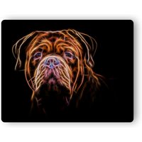 Bordeaux Dogue De Metall Wandtafel Mit Atemberaubendem Fraktal Kunst Design von FractalArtworks