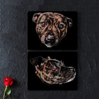 Brindle Staffordshire Bullterrier Aluminium Metall Wandtafel von FractalArtworks