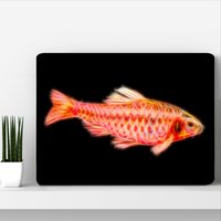 Cherry Barb Fish Aluminium Metall Wandtafel Mit Atemberaubendem Fraktal Kunst Design von FractalArtworks