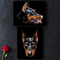 Dobermann Fotografie Mit Atemberaubendem Fraktal Kunst Design. Verschiedene Größen Erhältlich von FractalArtworks