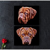 Dogue De Bordeaux Aluminium Metall Wandtafel Mit Atemberaubendem Fraktal Kunst Design von FractalArtworks