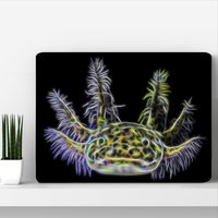 Grüner Axolotl Aluminium Metall Wandteller von FractalArtworks