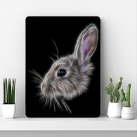 Kaninchen-Aluminiummetallwandschild Mit Atemberaubendem Fraktalkunst-Design von FractalArtworks
