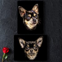 Kurzhaarige Schokolade Und Tan Chihuahua Metall Wandbild Mit Fraktal-Kunst-Design von FractalArtworks