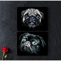 Mops Metall Wandteller Mit Atemberaubendem Fraktal Design von FractalArtworks