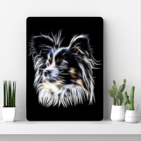 Papillon Aluminium Metall Wandschild Mit Atemberaubendem Fraktal Kunst Design von FractalArtworks