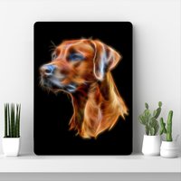 Rhodesian Ridgeback Metall Wandrelief Mit Atemberaubendem Fraktal Design von FractalArtworks