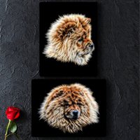 "Roter Chow-Chow-Metallwandteller Mit Atemberaubendem Fraktalkunst-Design, Perfektes "Chow Chow"-Besitzer Geschenk." von FractalArtworks