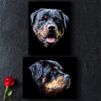 Rottweiler Aluminium Metall Wandtafel Mit Atemberaubendem Fraktal Kunst Design von FractalArtworks