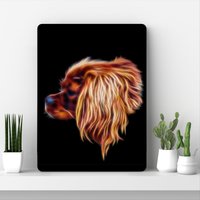 Ruby King Charles Spaniel Metall Wandschild von FractalArtworks