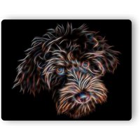 Schokoladen Labradoodle Metall Wandrelief von FractalArtworks