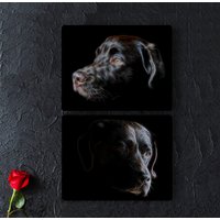 Schokoladen Labrador Metall Wandrelief Mit Atemberaubendem Fraktal Kunst Design von FractalArtworks