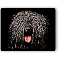 Schwarze Puli Fraktal Kunst Aluminium Metall Wandtafel von FractalArtworks