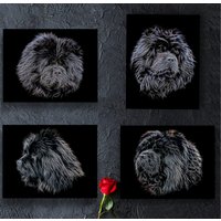 Schwarzes Chow-Chow-Metallwandschild Mit Atemberaubendem Fraktalkunst-Design, Perfektes Geschenk Für Chow-Chow-Besitzer Oder Hundeliebhaber von FractalArtworks
