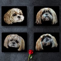 Shih Tzu Metall Wandteller Mit Atemberaubendem Fraktal Kunst Design Shih Tzu Metall Wandteller Mit Atemberaubendem Fraktal Kunst Design von FractalArtworks