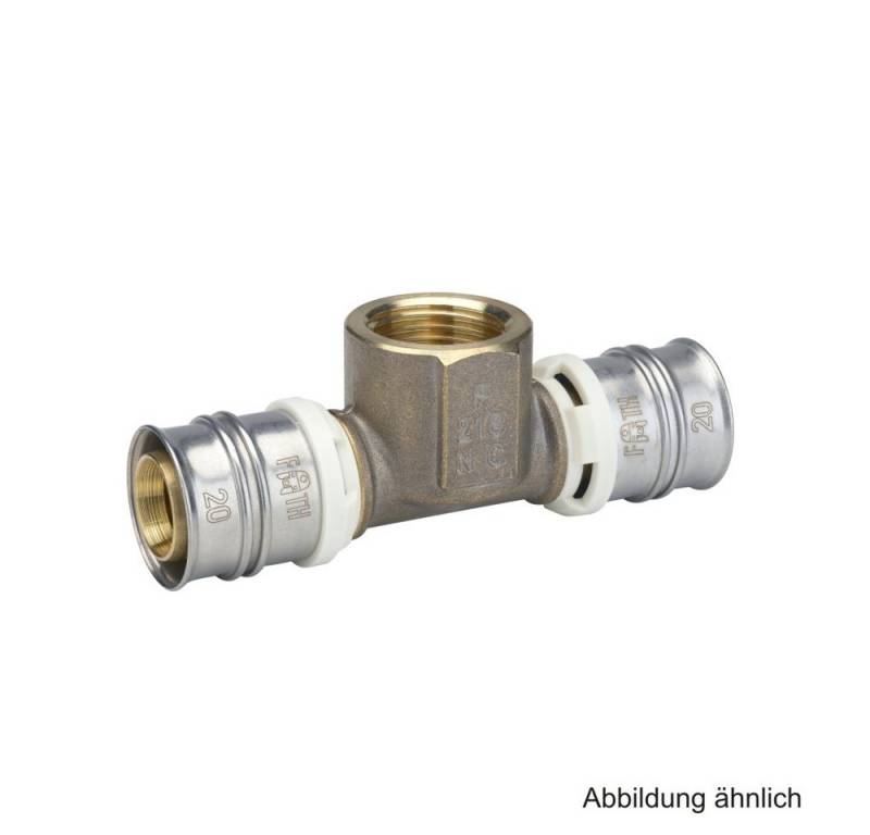 Fränkische Rohrwerke Wasserrohr Alpex T-Stück mit Innengewinde Messing, 20 mm x Rp 1/2" x 20 mm von Fränkische Rohrwerke