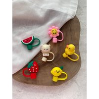 0, 8 cm Strohhalm Topper - Strohhalmabdeckung Strohhalmverschluss Blumen Strohhalmkappe Zubehör Accessoires Für Trinkglas von FraeuleinAnnKathrin