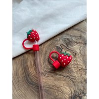 Erdbeeren 1 cm Strohhalm Topper - Strohhalmabdeckung Verschluss Strohhalmkappe Zubehör Accessoires Für Trinkglas Erdbeeren 1 cm Strohhalm Topper - Strohhalmabdeckung Verschluss Strohhalmkappe Zubehör Accessoires Für Trinkglas von FraeuleinAnnKathrin