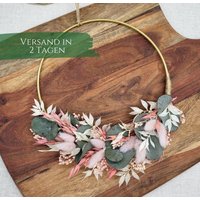 Trockenblumenkranz Sommer - Türkranz Eukalyptus in Pastell Boho Deko Für Tür, Fenster Und Hochzeit Sommerkranz Geschenkidee von FraeuleinBelle