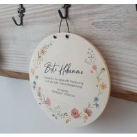 Holzschild, Namensschild, Geschenk Hebamme, Danke, Türschild, Kinderzimmer Deko von FraeuleinFred