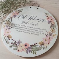 Holzschild, Namensschild, Geschenk Hebamme, Danke, Türschild, Kinderzimmer Deko von FraeuleinFred