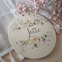 Personalisiertes Holzschild, Namensschild, Geburtsgeschenk, Taufgeschenk, Türschild, Kinderzimmer Deko, Hochzeit von FraeuleinFred