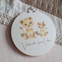 Personalisiertes Holzschild Zur Taufe, Namensschild, Geburtsgeschenk, Taufgeschenk, Türschild, Kinderzimmer Deko, Hochzeit von FraeuleinFred