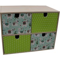Mini-Kommode Aus Holz, Lama/Alpaka, Grün, Punkte, Natur, Individuell Mini-Kommode Aus Holz, Lama/Alpaka, Grün, Punkte, Natur, Individuell von FraeuleinFrida