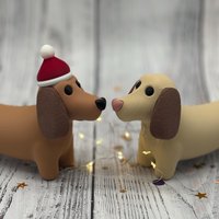 Dackel Figur "Pepe" | 15, 5 cm | Personalisierte 3D-Druck Deko Pla Hundefigur Mit Herz Geschenk Für Dackel-Fans Teckel Dekoration von FraeuleinLottie