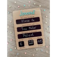 Schultafel Acryl Wiederverwendbar Einschulung Schulkind Schulstart 2025 1. Klasse von FraeuleinMotte