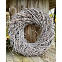 Feiner Rebenkranz Geweißt Xl 40cm, Trockenkranz, Tür-Und Dekokranz, Adventskranz, Winterkranz von FraeuleinRoseDE