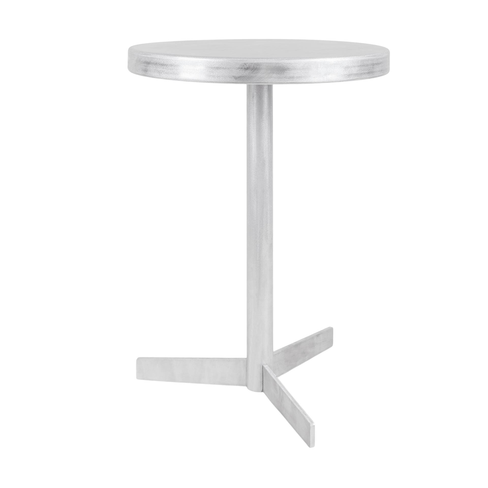 Frama - Tasca Bistrotisch S - silber/handgebürstet/H 75,5cm x Ø 58cm von Frama