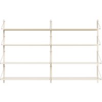 Wandregal Shelf Library Double Section warm white steel 185,2 x 80 cm von Frama