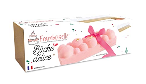 Framboiselle - Backform für Weihnachtskuchen Celeste – Zubehör-Set zum Backen mit Einsatz für Weihnachtsdesserert – Rezept inklusive Holzscheite für rote Früchte – hergestellt in Frankreich – FRA9756 von Framboiselle