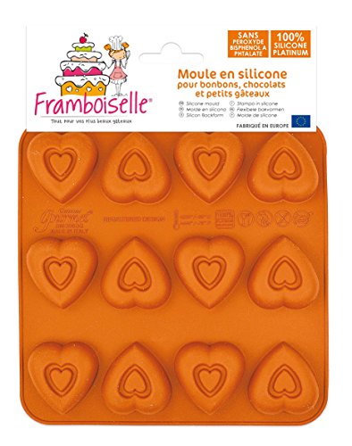 Framboiselle Süßigkeitenform, Silikon, Orange, 20 x 16 x 1.5 cm von Framboiselle