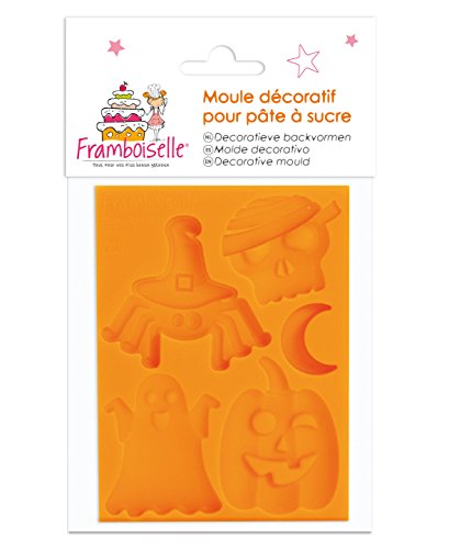 Framboiselle fra8920 Backform Teig Zuckerdose Halloween Silikon Orange 6 x 8 x 0,8 cm von Framboiselle