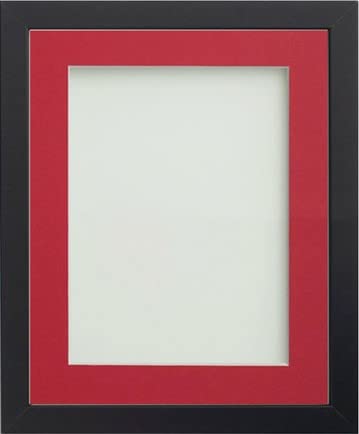 Frame Company Allington Bilderrahmen mit rotem Passepartout, A3 für A4, mit Plexiglas, Schwarz von Frame Company