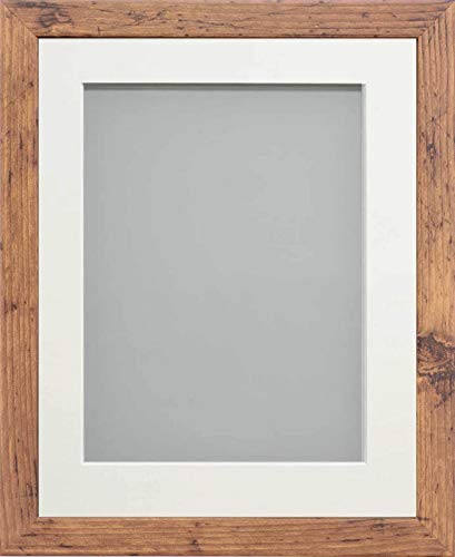 Frame Company Allington Rustikaler Bilderrahmen mit cremefarbenem Passepartout, 40,6 x 30,5 cm, für 30,5 x 20,3 cm, mit Plexiglas von Frame Company