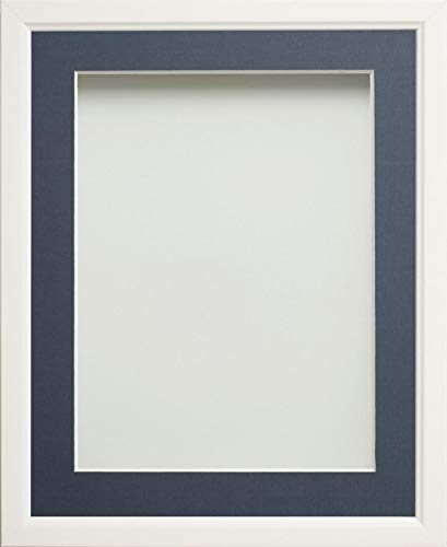 Frame Company Drayton Range Bilderrahmen mit blauem Passepartout, 15,2 x 10,2 cm, Verschiedene Größen, Weiß Frame Company Drayton Range Bilderrahmen mit blauem Passepartout, 15,2 x 10,2 cm, Verschiedene Größen, Weiß von Frame Company