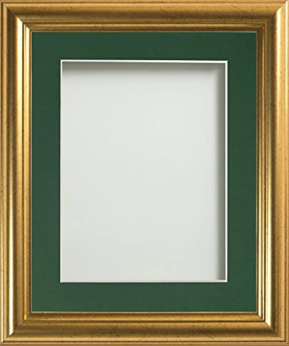 Frame Company Eldridge Bilderrahmen mit Passepartout in Flaschengrün, 17,8 x 12,7 cm, für 12,7 x 8,9 cm, mit Plexiglas von Frame Company